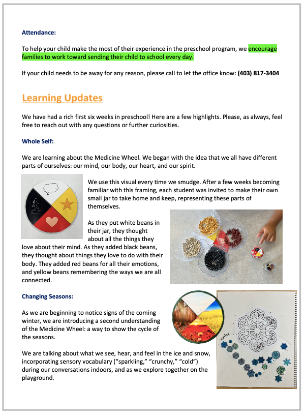 Preschool Learning Fall 2